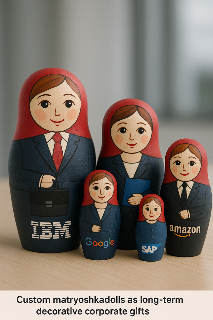 Custom matryoshka dolls as long-term decorative corporate gifts