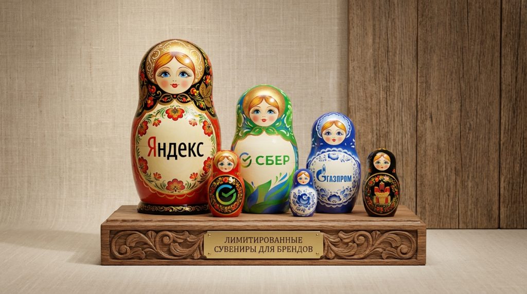 Лимитированные сувениры для брендов — матрёшки на заказ ограниченным тиражом с индивидуальным дизайном