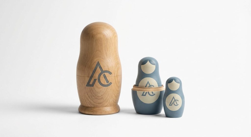 матрешка с логотипом