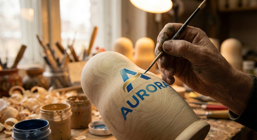 матрешка с логотипом